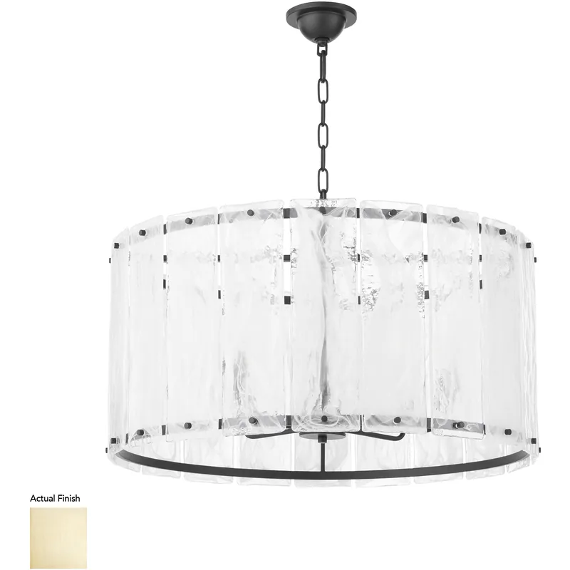 Prestige 8 Light 30 inch Aged Brass Pendant Ceiling Light Affordable