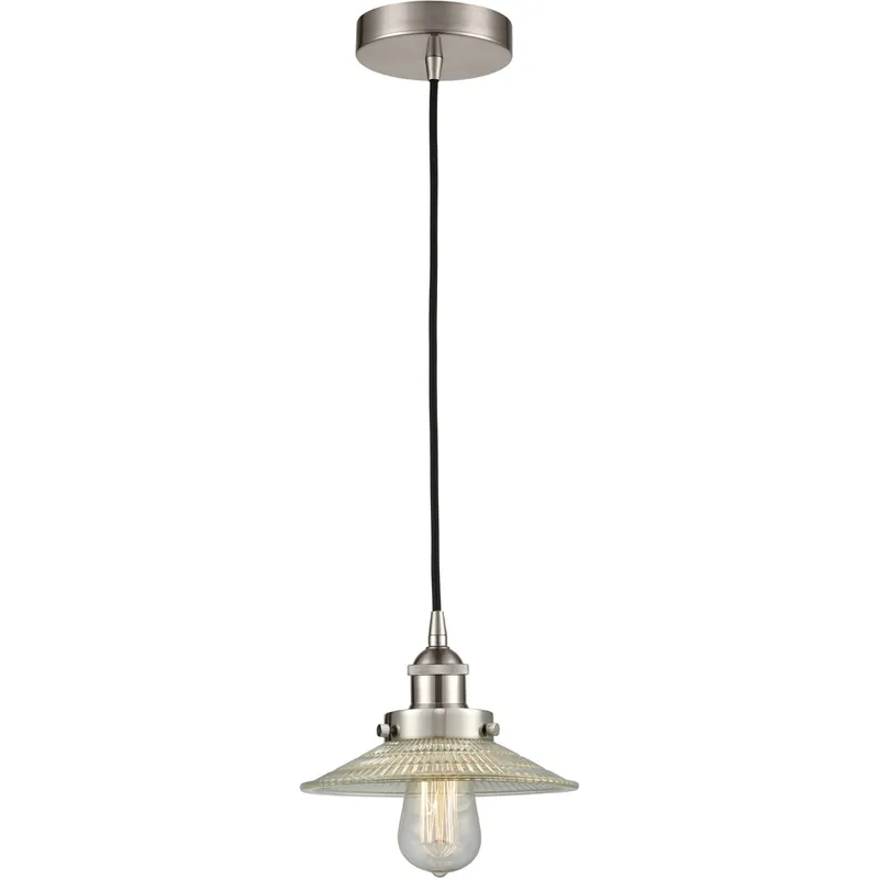 Trusted Brand Edison Halophane LED 9 inch Brushed Satin Nickel Mini Pendant Ceiling Light