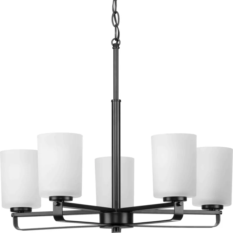 Deal League 5 Light 24 inch Matte Black Chandelier Ceiling Light