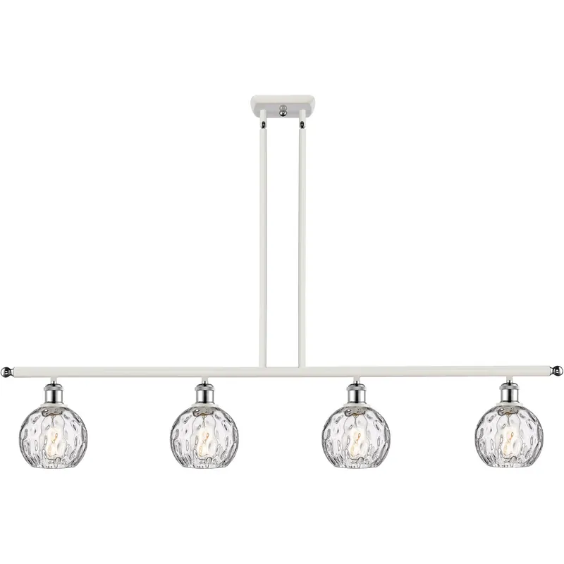 Ballston Athens Water Glass 4 Light 46 inch White and Polished Chrome Island Light Ceiling Light Best Seller