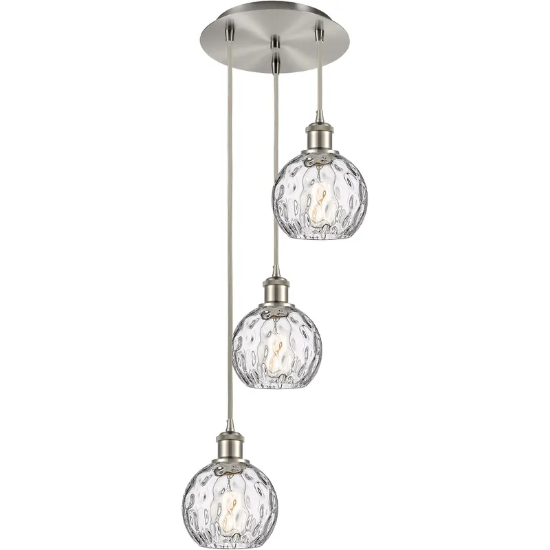 Latest Ballston Athens Water Glass 3 Light 13 inch Polished Nickel Multi-Pendant Ceiling Light