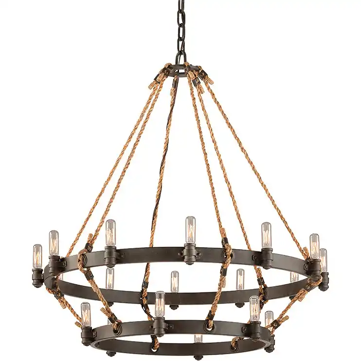 Affordable Pike Place 18 Light 32 inch Heritage Bronze Chandelier Ceiling Light