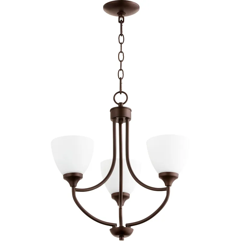 Enclave 3 Light 19 inch Oiled Bronze Mini Chandelier Ceiling Light in Satin Opal Hot Deal