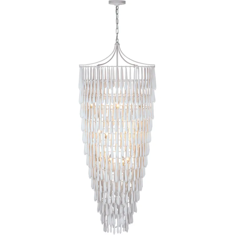 Certified Julie Neill Vacarro LED 25 inch Plaster White Cascading Chandelier Ceiling Light