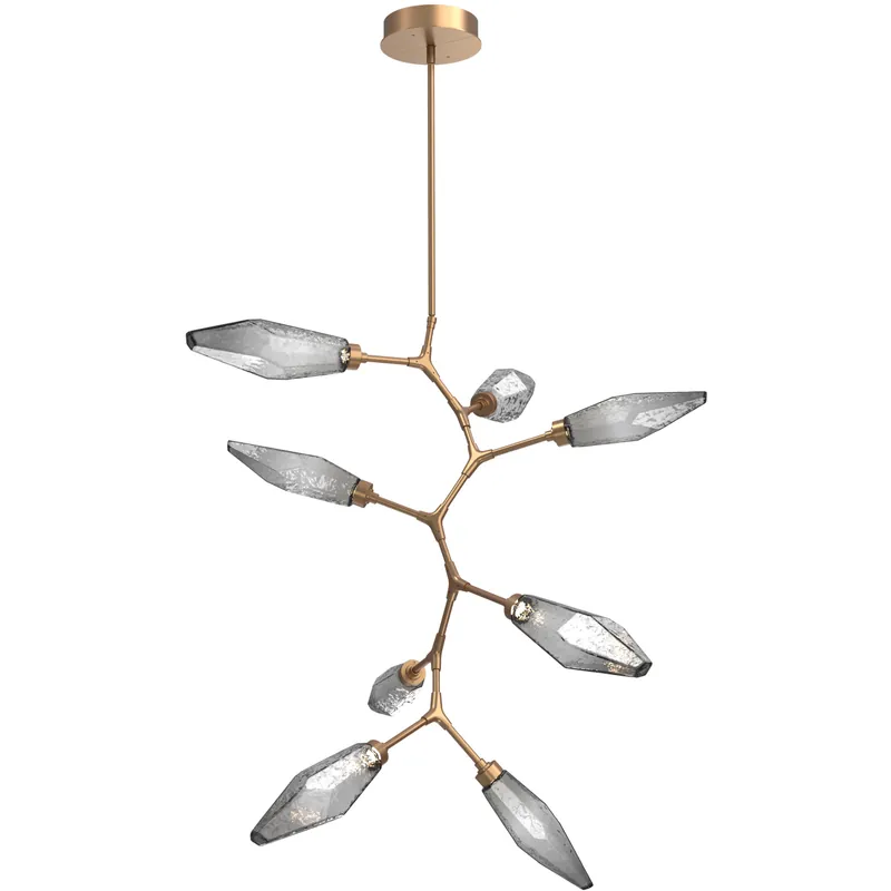 Rock Crystal LED 37.1 inch Novel Brass Chandelier Ceiling Light, Modern Vine Low Price