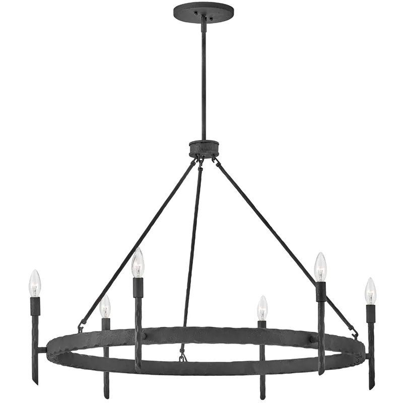 Tress 6 Light 36.25 inch Forged Iron Indoor Chandelier Ceiling Light Limited Time