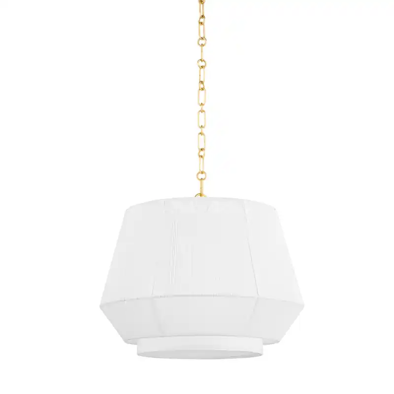 Debi 1 Light 18 inch Aged Brass Pendant Ceiling Light, Cylinder Buy Online