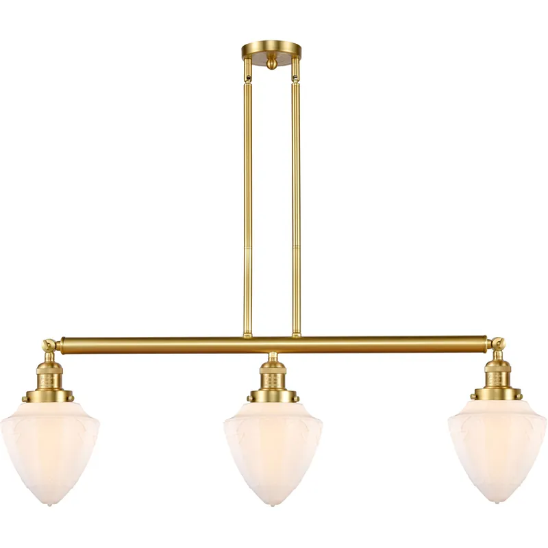 Warranty Included Franklin Restoration Bullet 3 Light 38 inch Satin Gold Island Light Ceiling Light