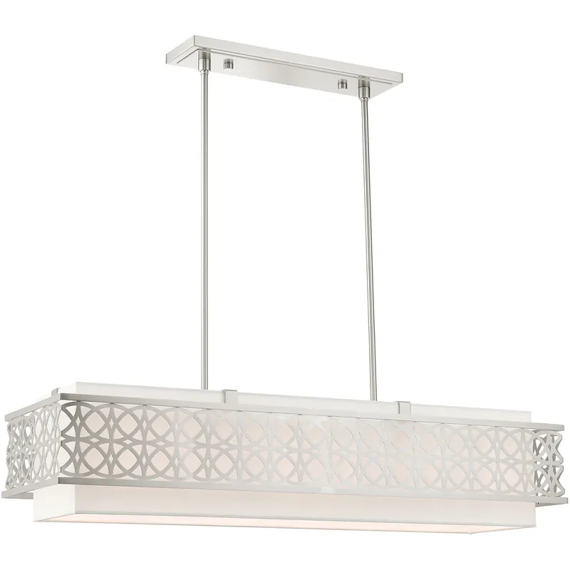 Must Have Calinda 6 Light 40 inch Brushed Nickel Linear Chandelier Ceiling Light