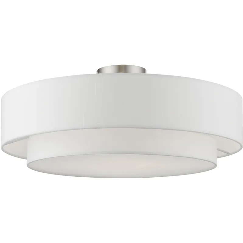 Meridian 4 Light 22 inch Brushed Nickel Semi-Flush Ceiling Light Bargain