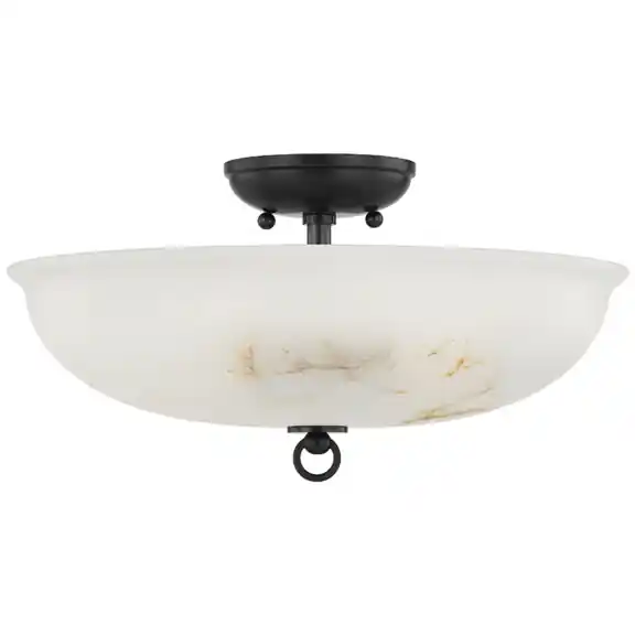 Buy Direct Somerset 3 Light 16 inch Distressed Bronze Semi Flush Ceiling Light