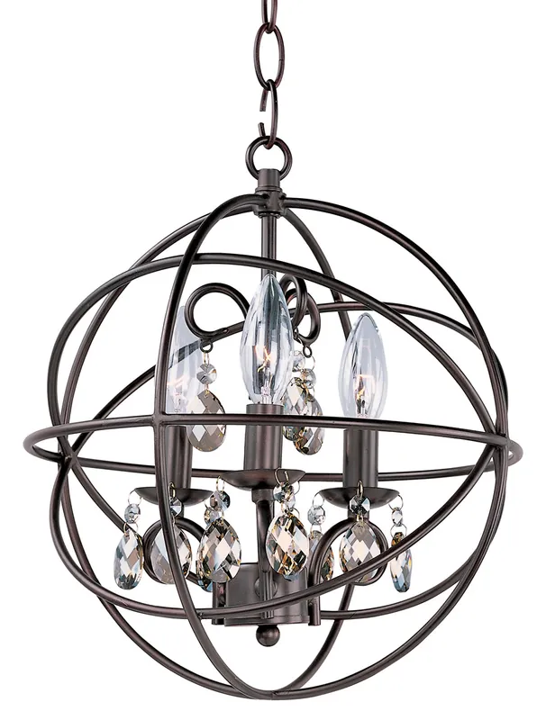 Orbit 3 Light 12 inch Oil Rubbed Bronze Chandelier Ceiling Light in Candelabra Hassle-Free Returns