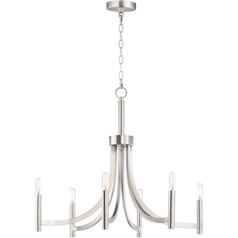 Lyndon 6 Light 28 inch Satin Nickel Chandelier Ceiling Light Cheap
