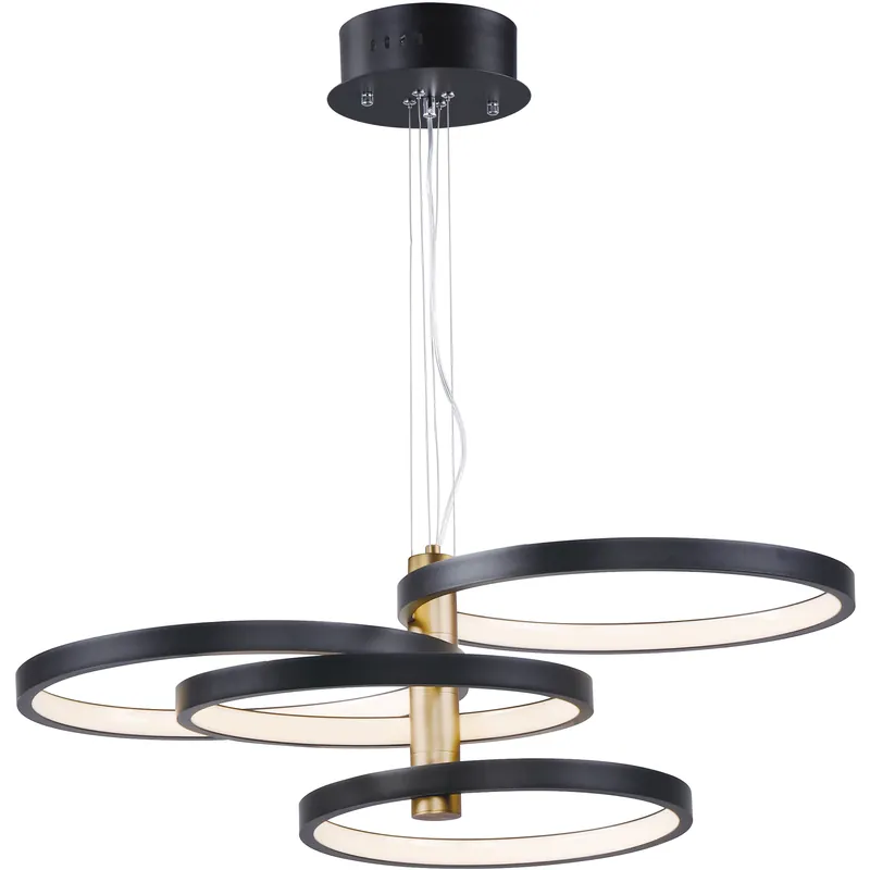 Hoopla LED 29.5 inch Black and Gold Multi-Light Pendant Ceiling Light Next Day Delivery