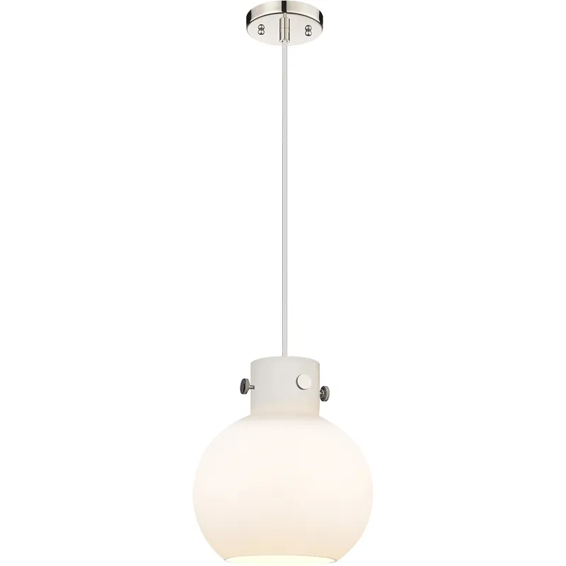 Direct From Manufacturer Downtown Urban Newton Sphere 1 Light 10 inch Polished Nickel Mini Pendant Ceiling Light in Matte White