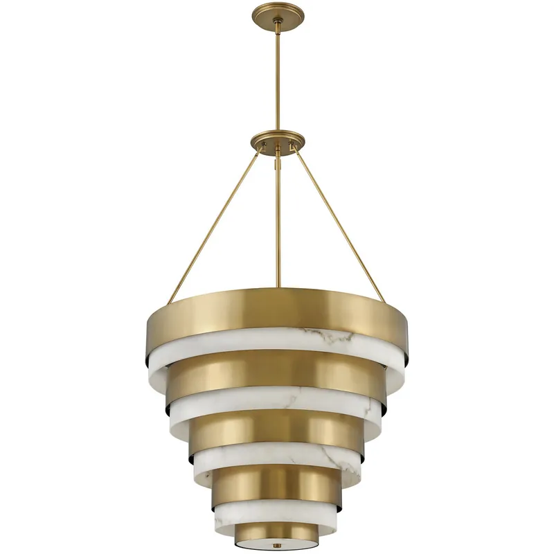 Lisa McDennon Echelon 8 Light 27.25 inch Heritage Brass Indoor Chandelier Ceiling Light Buy Today