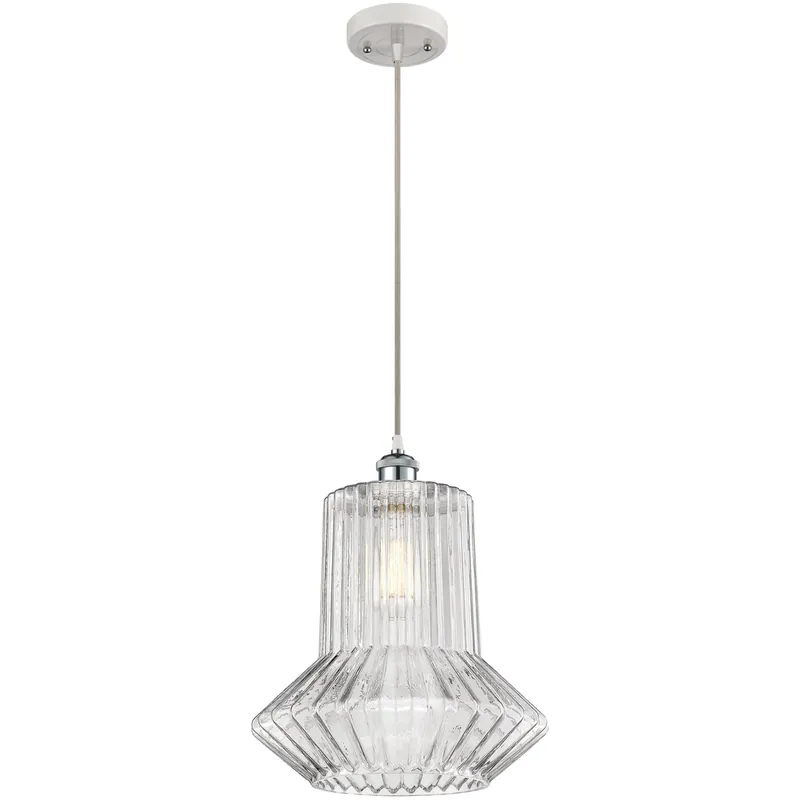 Today Only Ballston Springwater 1 Light 12 inch White and Polished Chrome Pendant Ceiling Light, Ballston