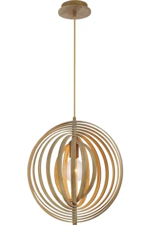 Abruzzo 1 Light 17.25 inch Wood Pendant Ceiling Light High Quality