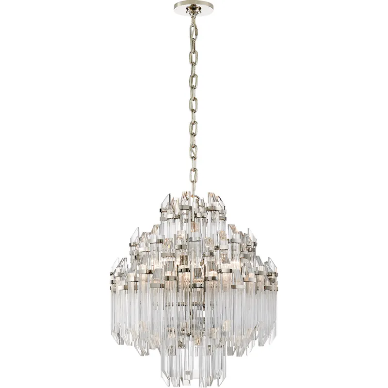 Suzanne Kasler Adele 6 Light 20 inch Polished Nickel with Clear Acrylic Four Tier Waterfall Chandelier Ceiling Light Fan Favorite