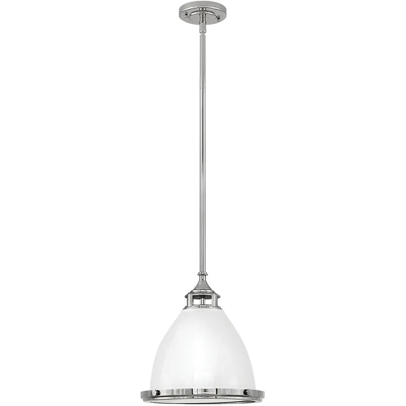 Special Discount Amelia 1 Light 13 inch Polished White with Polished Nickel Indoor Mini Pendant Ceiling Light