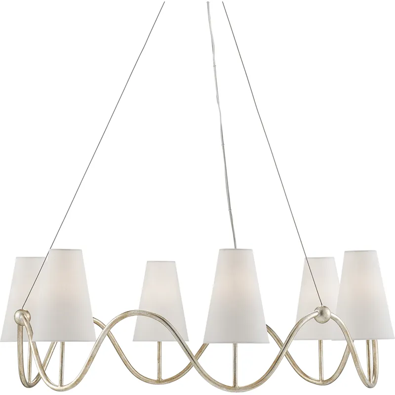 Kadir 6 Light 38.75 inch Silver Granello Chandeliers Ceiling Light Direct From Manufacturer
