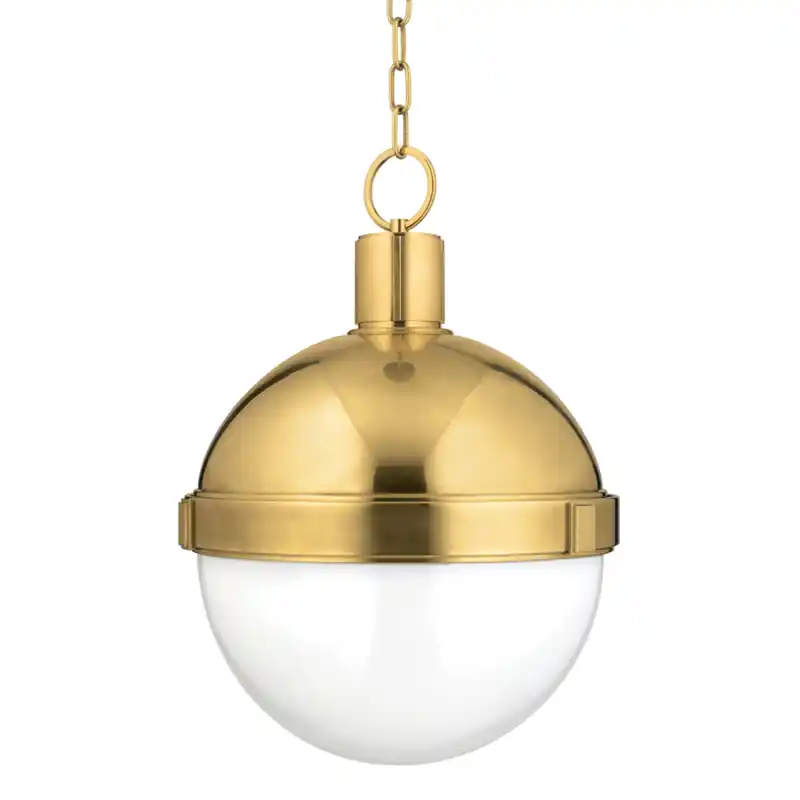 Lambert 1 Light 14.5 inch Aged Brass Pendant Ceiling Light Authentic