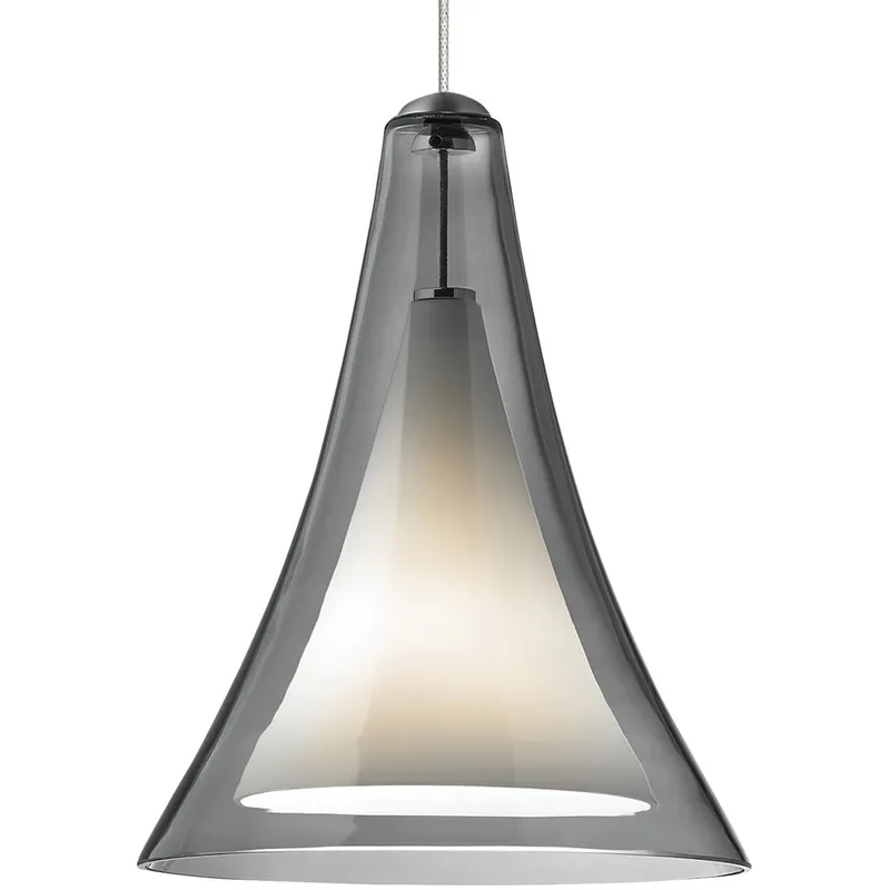 Affordable Melrose II 1 Light 120 Satin Nickel Low-Voltage Pendant Ceiling Light in Halogen, Monopoint, Smoke Glass