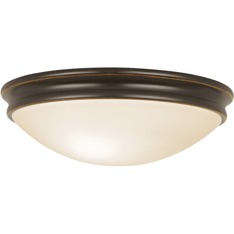 Bargain Atom 3 Light 14 inch Oil Rubbed Bronze Flush Mount Ceiling Light in Incandescent