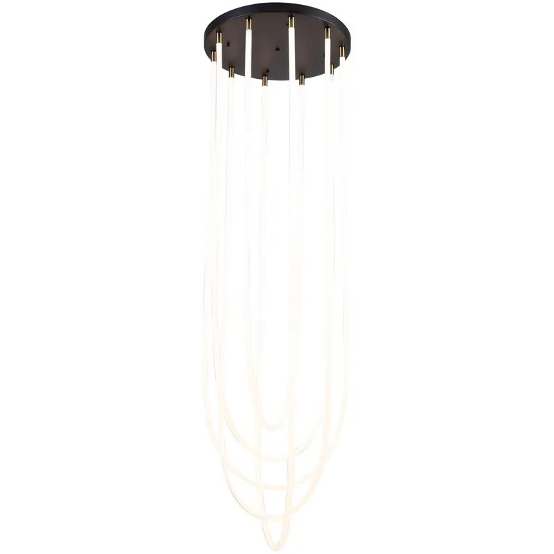 Mega Sale Cascata LED 21.5 inch Black and Brushed Brass Down Chandelier Ceiling Light