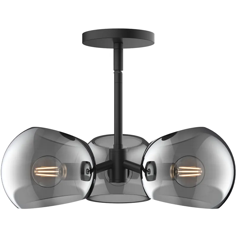 Alora Mood Willow Pendant Ceiling Light in Matte Black, Smoked Glass Save Now
