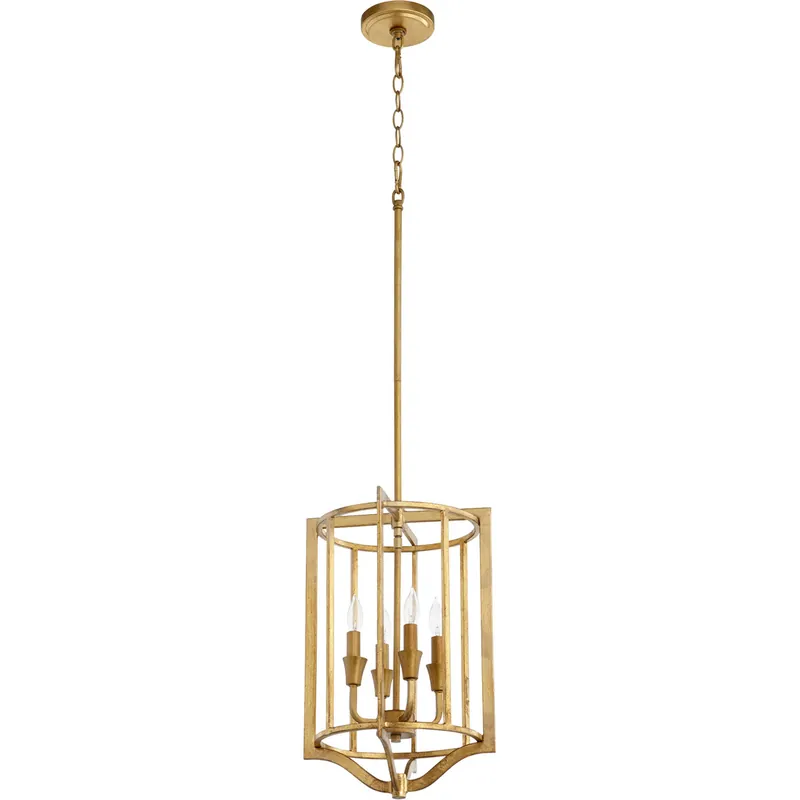 Handmade Marquee 4 Light 12 inch Gold Leaf Pendant Ceiling Light