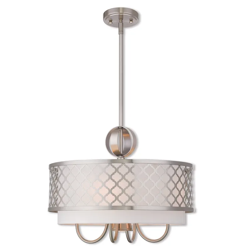 Arabesque 5 Light 18 inch Brushed Nickel Pendant Chandelier Ceiling Light Don’t Miss Out