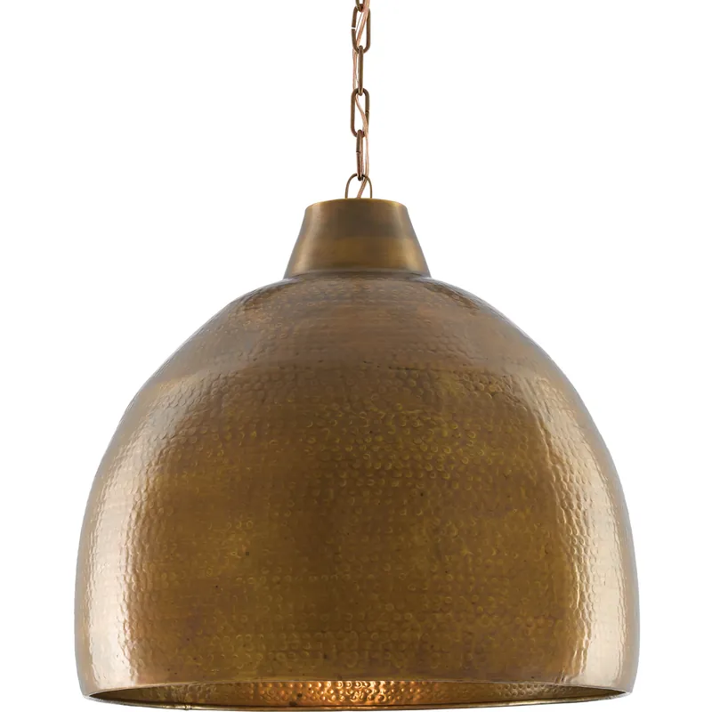 Earthshine 1 Light 22 inch Vintage Brass Pendant Ceiling Light, Large Crafted