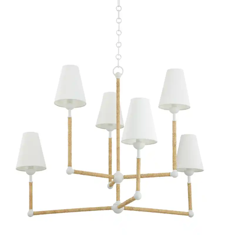 Mariana 6 Light 41 inch Textured White Chandelier Ceiling Light Best Seller