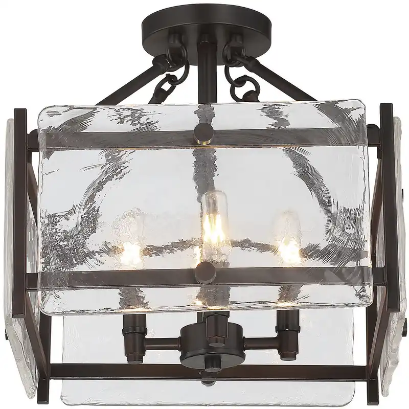 Glenwood 4 Light 14 inch English Bronze Semi-Flush Ceiling Light Luxury