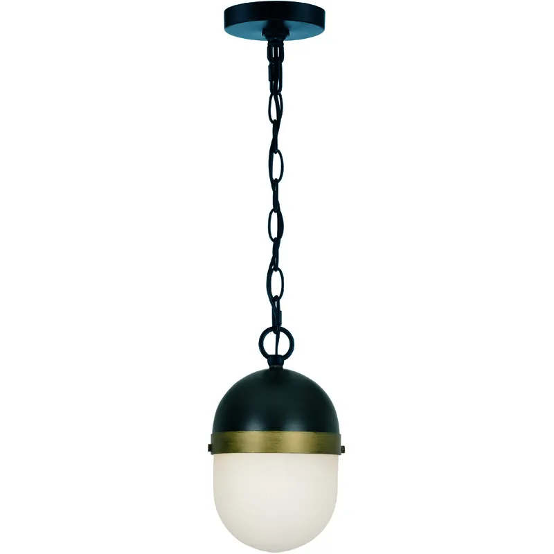 Capsule 3 Light 12.25 inch Matte Black/Textured Gold Outdoor Pendant, Brian Patrick Flynn Original