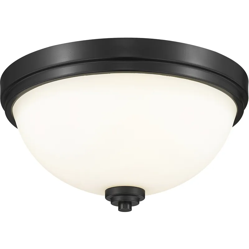 Ashton 2 Light 13 inch Matte Black Flush Mount Ceiling Light in 4 Popular