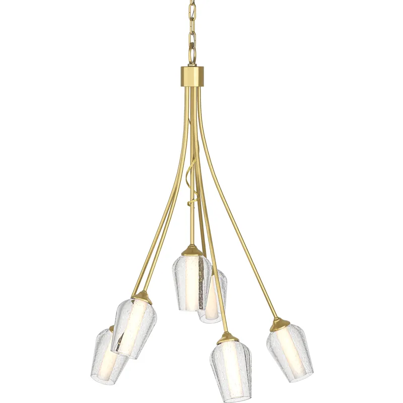 Fresh Stock Flora 6 Light 23.1 inch Modern Brass Chandelier Ceiling Light in Seeded with Opal