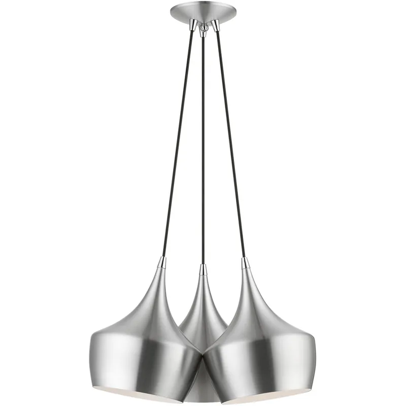 Discount Waldorf 3 Light 21 inch Brushed Aluminum Cluster Pendant Ceiling Light