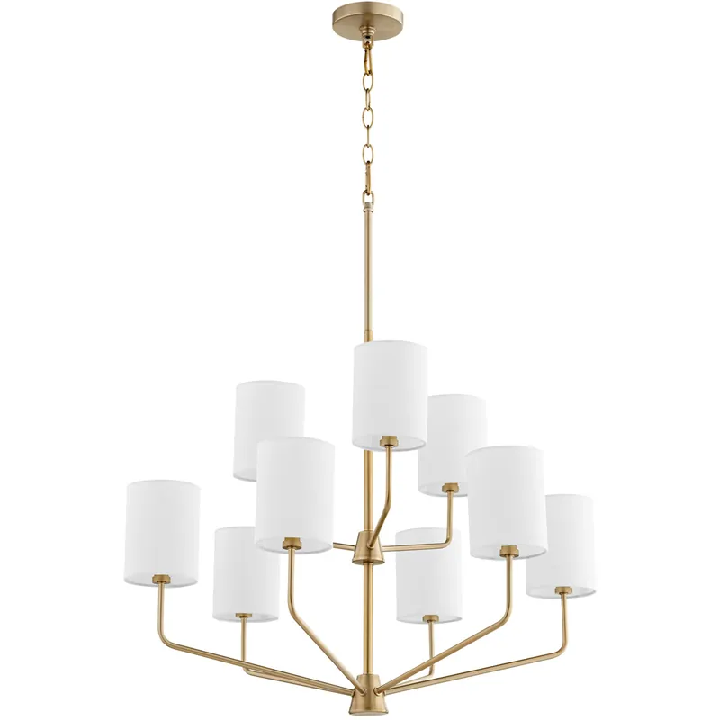 Secure Checkout Harmony 9 Light 30 inch Aged Brass Chandelier Ceiling Light