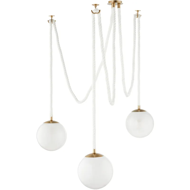 New Release Rockport 3 Light 12 inch Aged Brass Pendant Ceiling Light