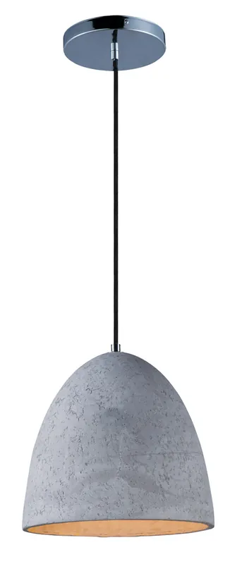 Premium Crete LED 12 inch Polished Chrome Single Pendant Ceiling Light