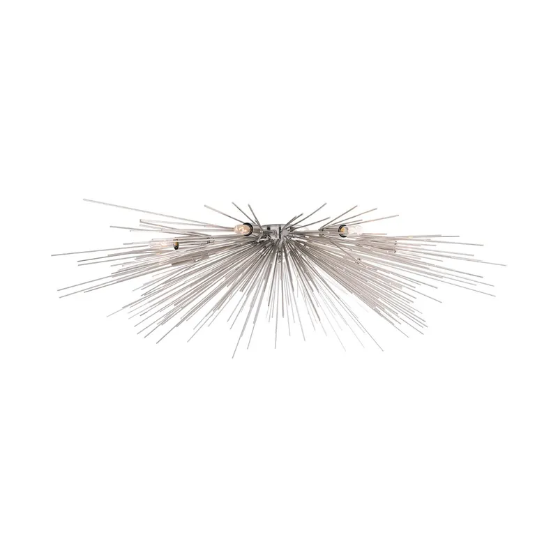 Buy Today Roxanne 8 Light 35 inch Polished Nickel Flush Mount Ceiling Light