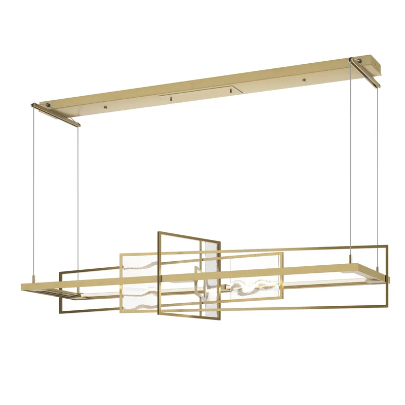 Summer LED 54.2 inch Modern Brass and Aqualite Glass Pendant Ceiling Light in Modern Brass/Aqualite Original
