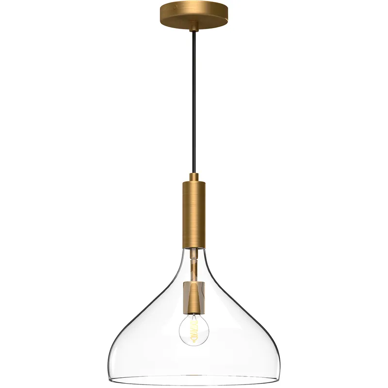 Alora Mood Belleview Pendant Ceiling Light in Aged Gold, Clear Glass Deal