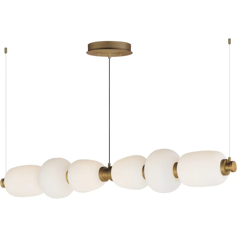 Authentic Soji LED 60 inch Black and Gold Linear Pendant Ceiling Light