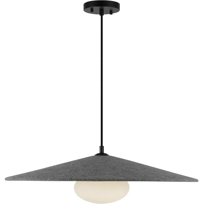 Limited Edition Cruz LED 24 inch Felt - Gray Pendant Ceiling Light in Felt Shade