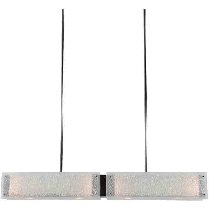 Textured Glass LED 44.4 inch Matte Black Linear Pendant Ceiling Light in Frosted Granite, 2700K LED Editor’s Pick