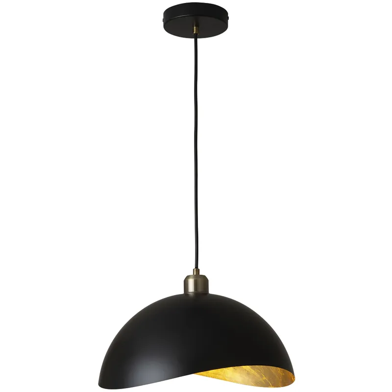 Brand New Luna Bella LED 14 inch Matte Black and Weathered Brass Pendant Ceiling Light