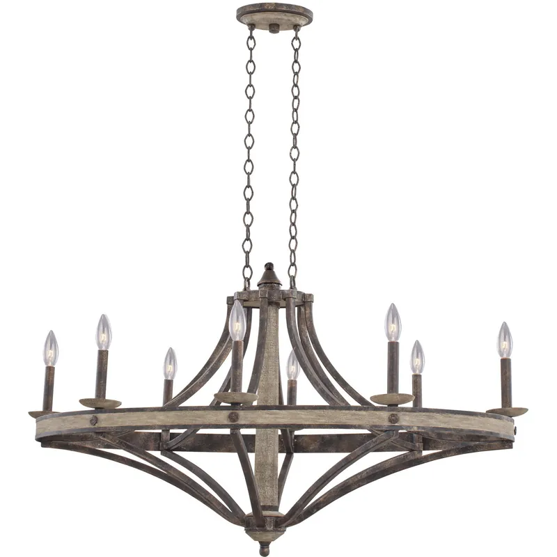 Genuine Coronado 8 Light 43.75 inch Florence Gold Chandelier Ceiling Light